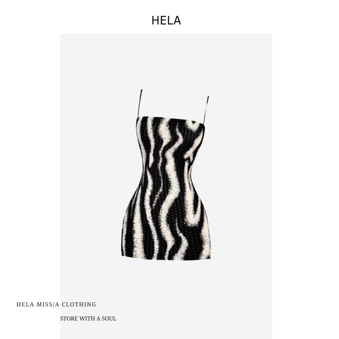 VÁY NGẮN HAI DÂY HOẠ TIẾT SỌC TRẮNG ĐEN