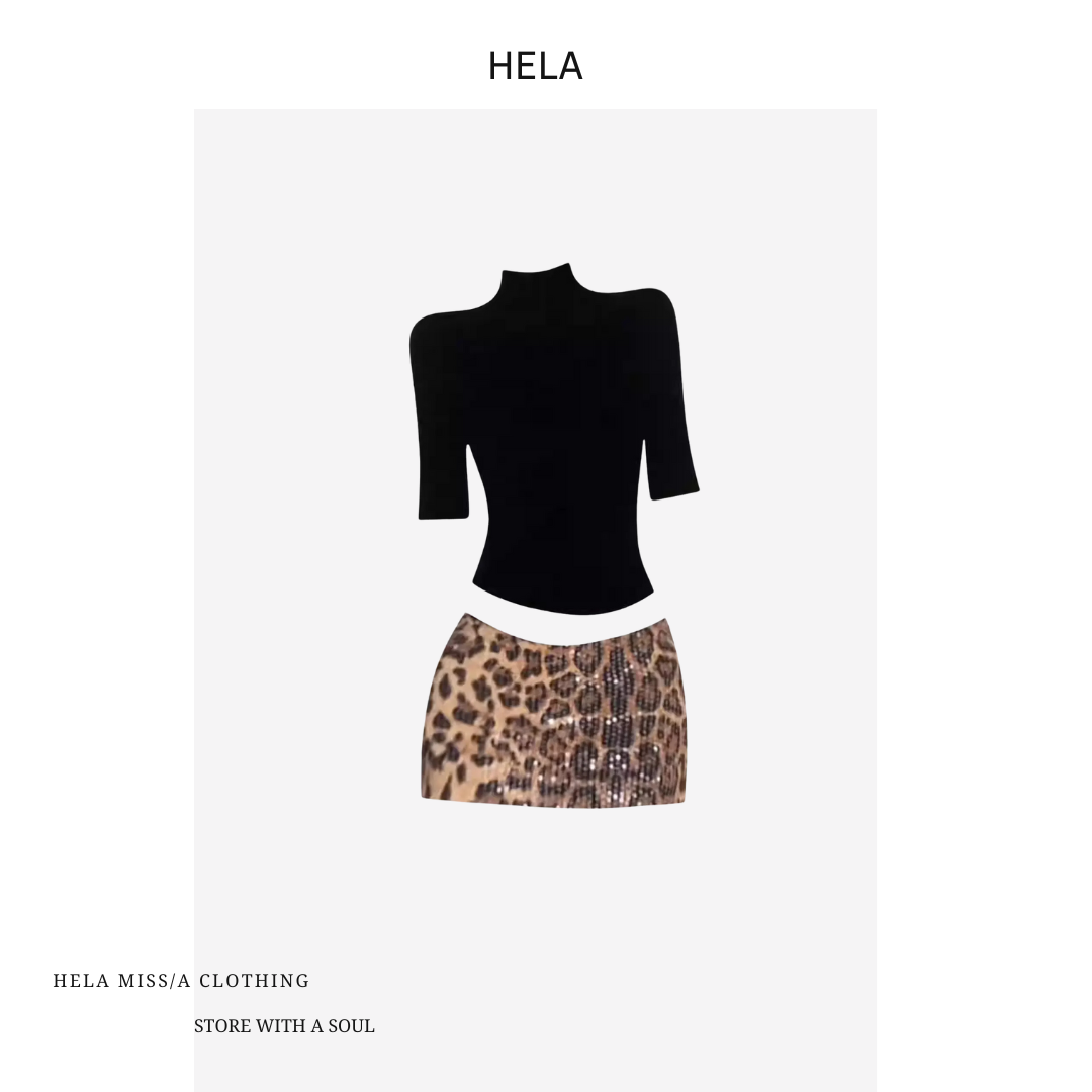 ÁO BODY TAY LỠ KẾT HỢP CÙNG VÁY NGẮN HOẠ TIẾT DA BÁO