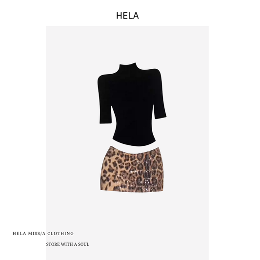 ÁO BODY TAY LỠ KẾT HỢP CÙNG VÁY NGẮN HOẠ TIẾT DA BÁO