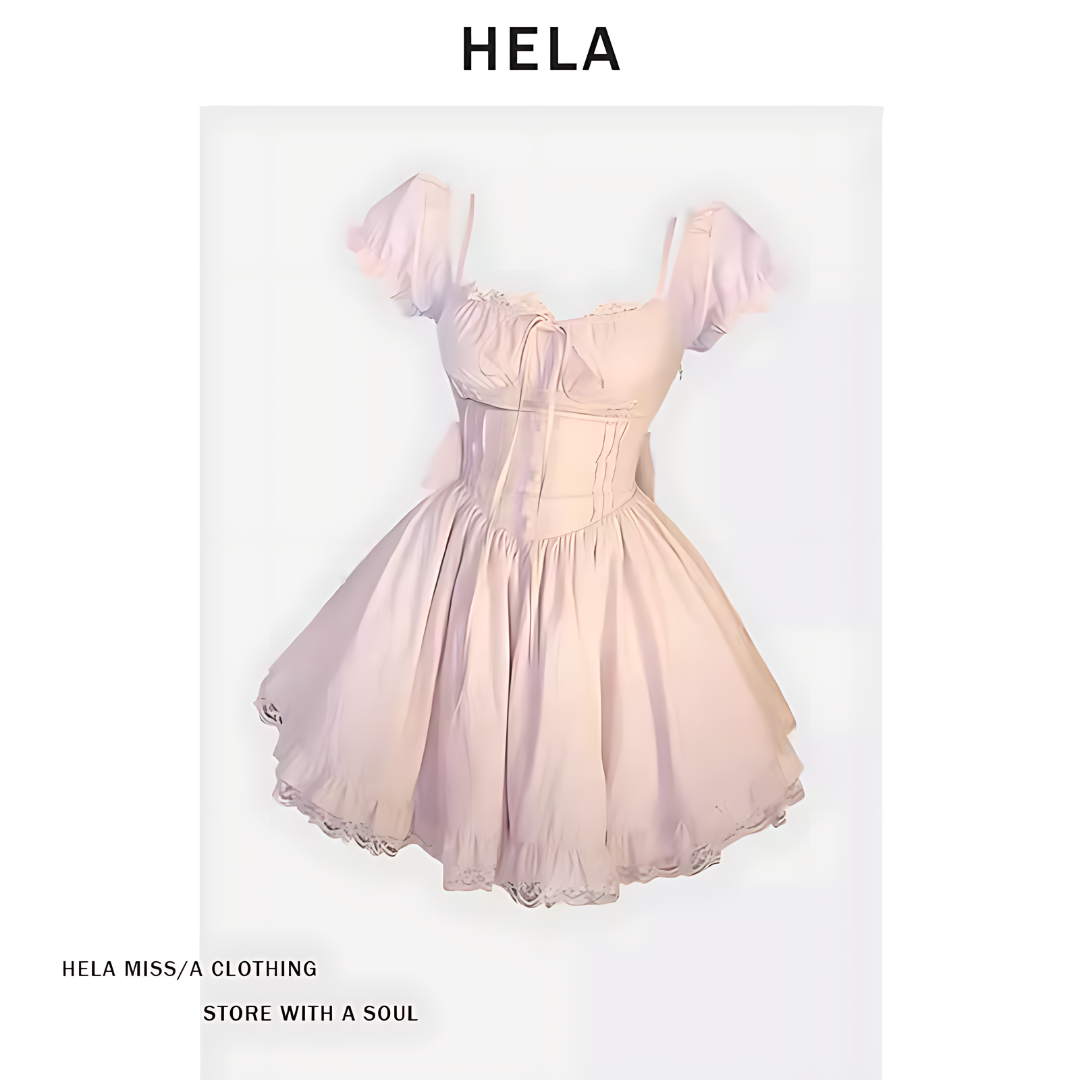 VÁY HELA VINTAGE MÀU HỒNG PHẤN