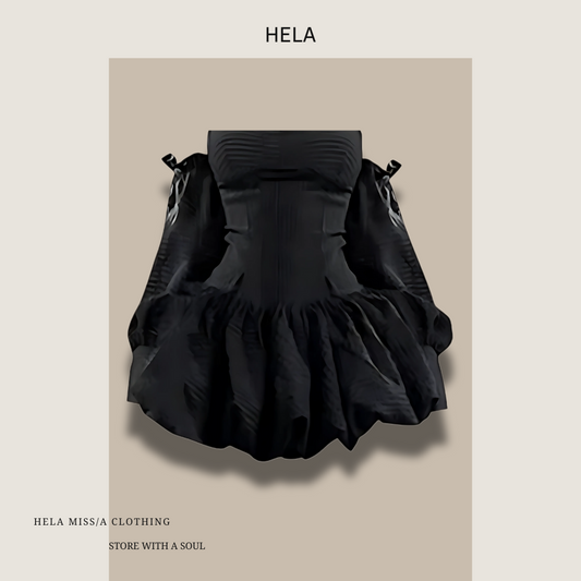 VÁY HELA TRỄ VAI MÀU ĐEN